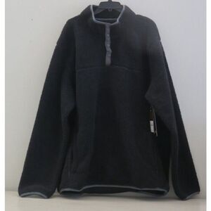 Lee LM31LK159 Men's Sz XL Charcoal Heather Sherpa Fleece 1/4 Snap Pullover $70